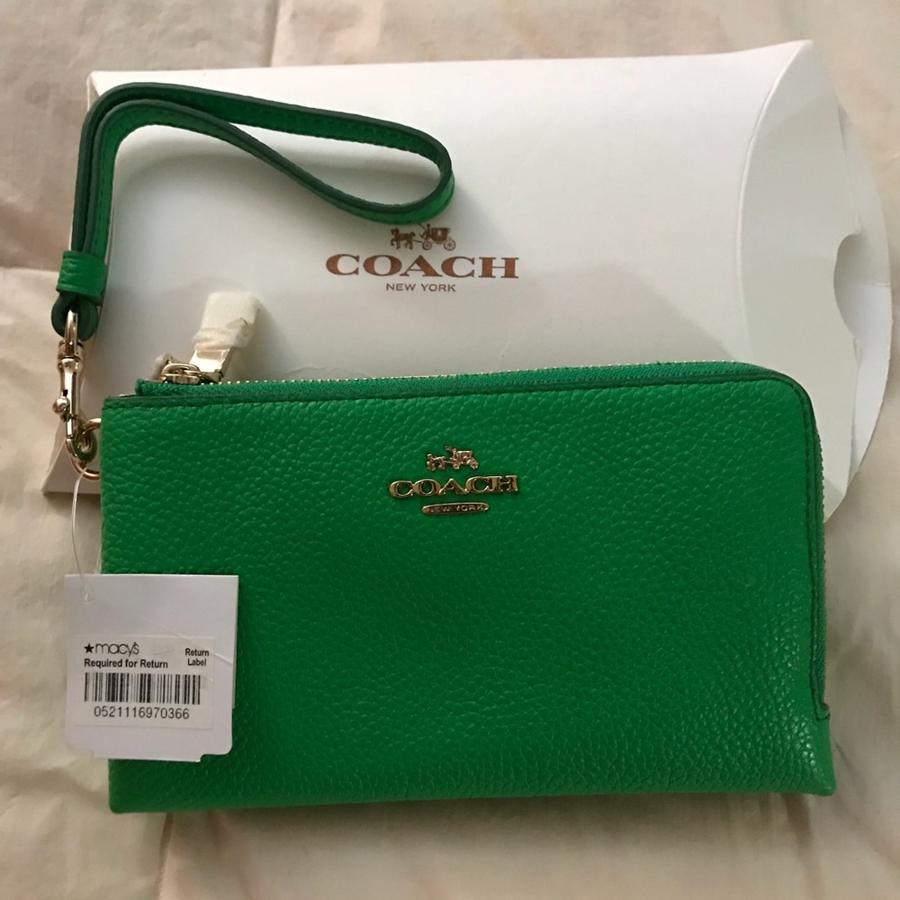 Light green NWT double corner zip wallet
